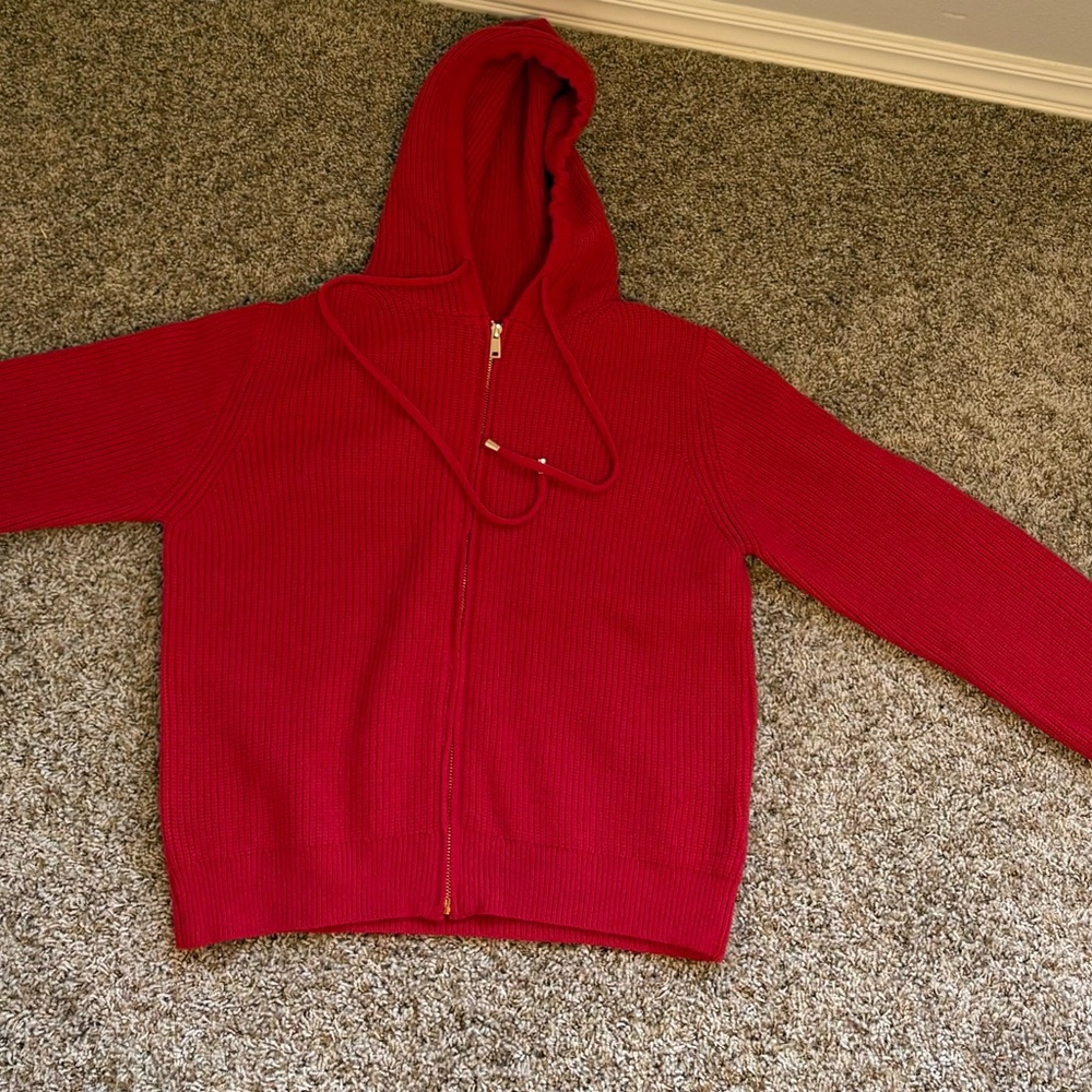 Cielo Vibrant Red Knit Hoodie